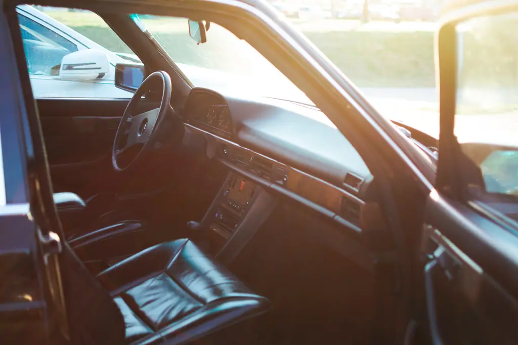 Afternoon sun pouring through a car window onto the seats